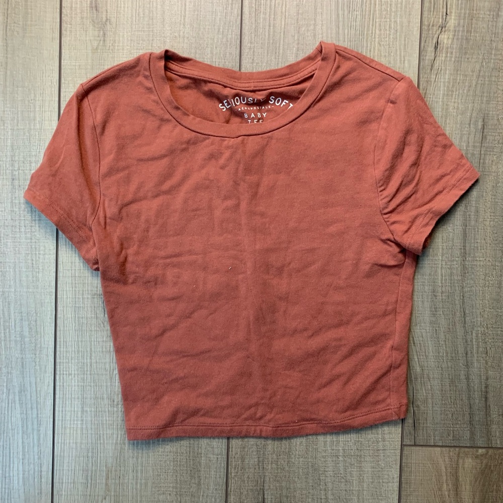 Aeropostale Rust-Colored Short Sleeve Crop Top
